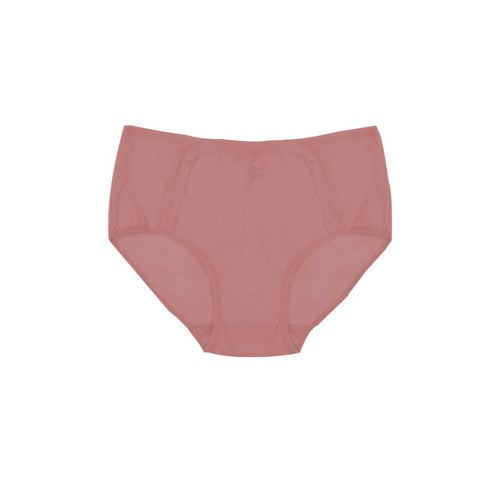 YM-71786-PTY-C04 Cotton Panty With Lace & Rhinestone Dusty Rose