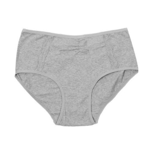 YM-71786-PTY-C04 Cotton Panty With Lace & Rhinestone Grey