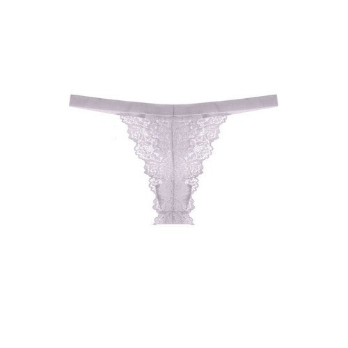 YM-TH-70250 Velvet Waistband Lace Thong Lilac Marble
