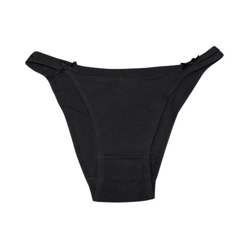 Cotton Double Strap Panty in Black