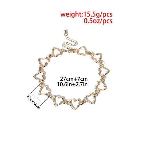 Heart Link Choker Gold