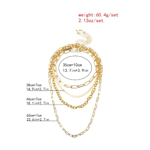 Multi Layer Necklace Gold