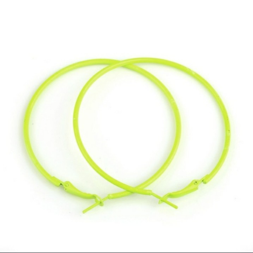 Hoop Earrings Neon Yellow