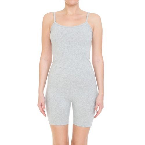 72384 Cami Bike Short Jumpsuit Heather Grey