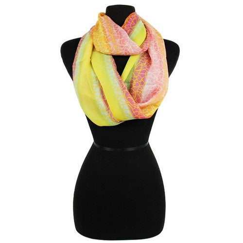 scf-11746-3029 Tie Dye Swirl Infinity Scarf Peach