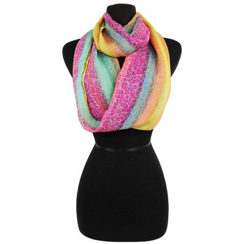 scf-11746-3029 Tie Dye Swirl Infinity Scarf Purple