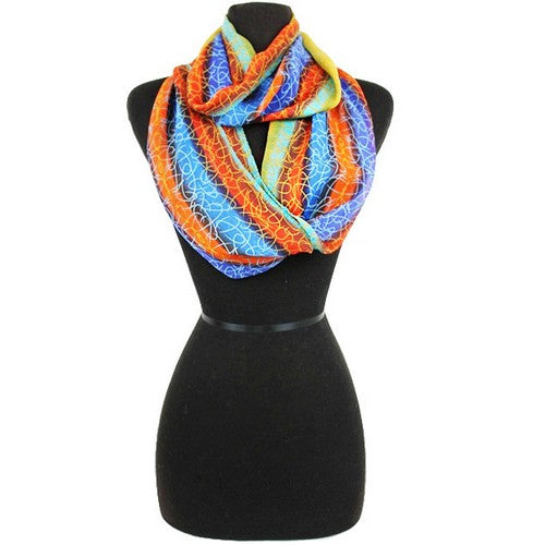 scf-11746-3029 Tie Dye Swirl Infinity Scarf Royal