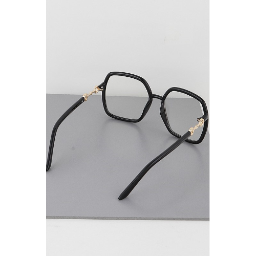 Horsebit Arm Square Clear Lens Sunglasses