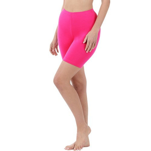 Premium Cotton Biker Shorts Hot Pink