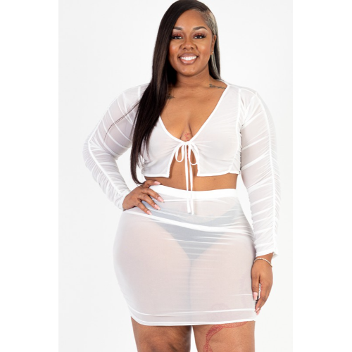Plus size sheer top sales