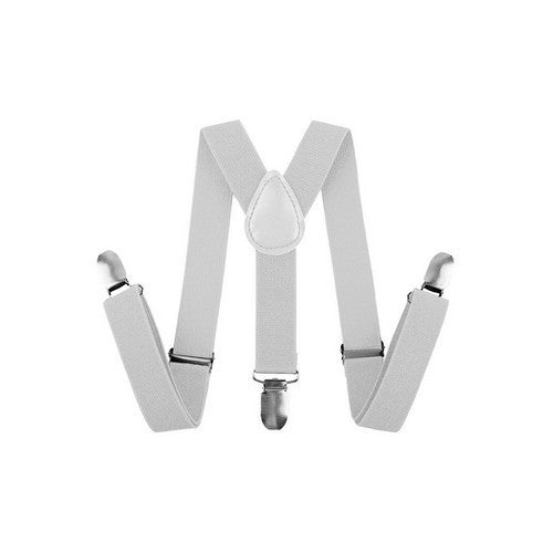 Elastic Suspenders White