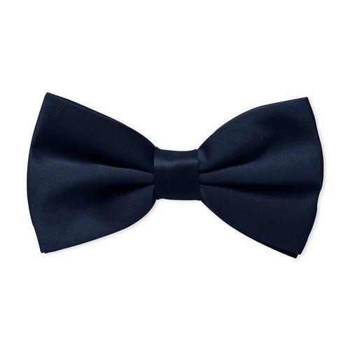 Satin Banded Bow Tie in Navy