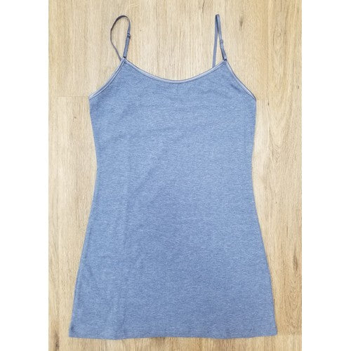 H60340 Longline Cami Vest Heather Denim Blue