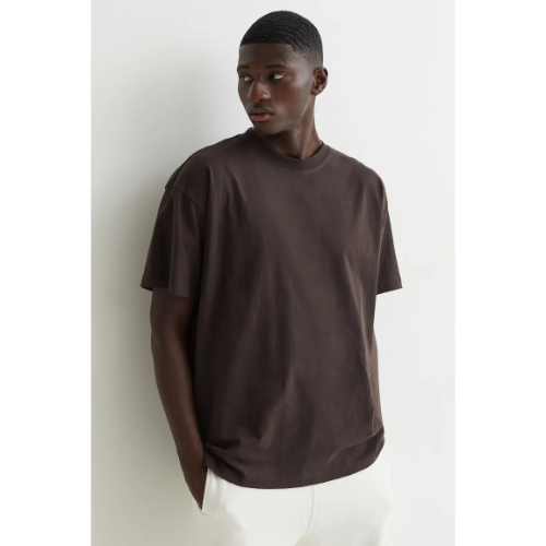Size& Crew Neck T-Shirt in Brown