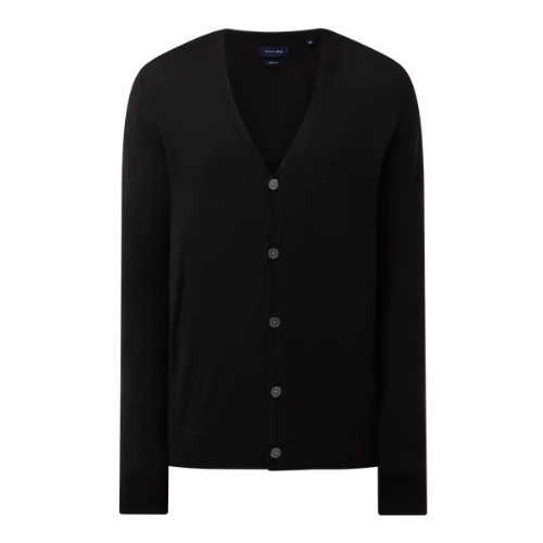 Christian Berg V Neck Merino Wool Cardigan Black