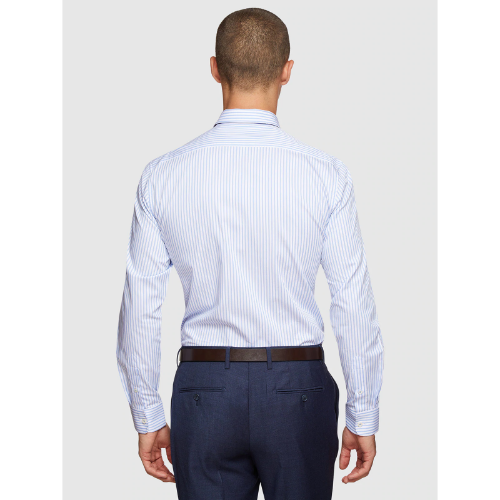 Cedar Wood State Slim Fit Long Sleeve Shirt White/Blue Stripe