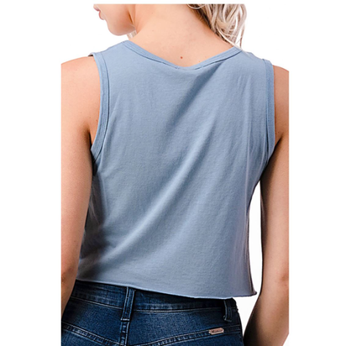 Loose Fit Crop Tank Top Sea Ice