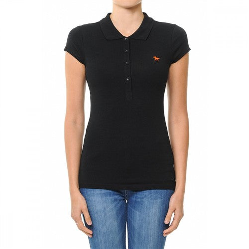 Stallion Logo Slim Fit Polo Shirt in Black