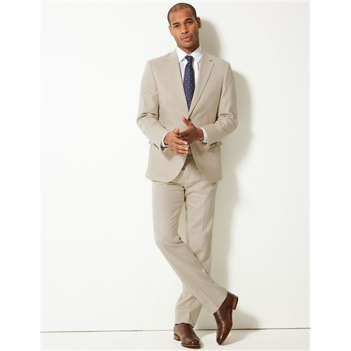Marks & Spencer Tailored Linen Dress Pants Neutral