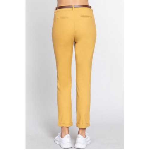 Cotton Spandex Twill Long Pants Mustard