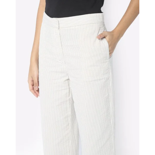 Marks & Spencer Stripe Capri in Brown/White