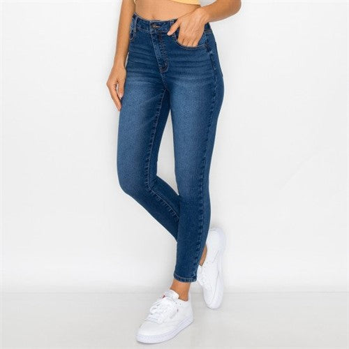 Wax Jean High Waist Skinny Jeans Dark Denim