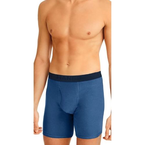 Hanes Tagless Boxer Briefs (1 Pair) Blue