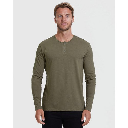 Weatherproof Vintage Henley Cotton Jersey Green