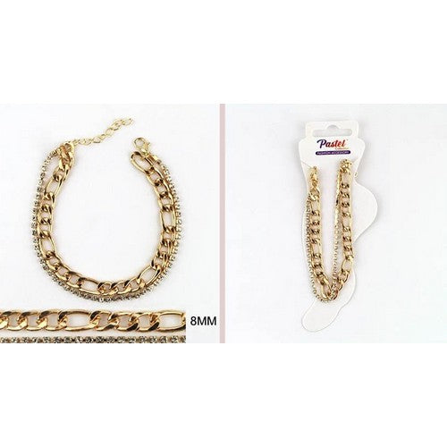ENA394 Double Chain Anklet Gold