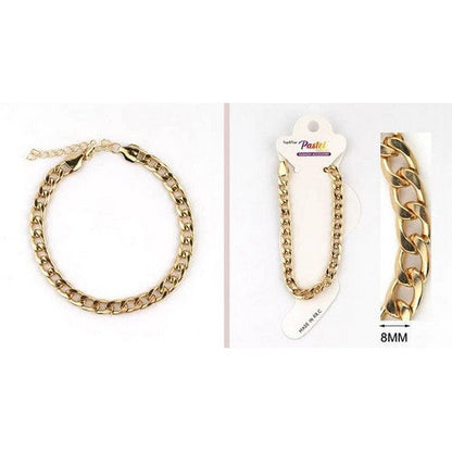 ENA384G Chunky Cuban Chain Anklet Gold