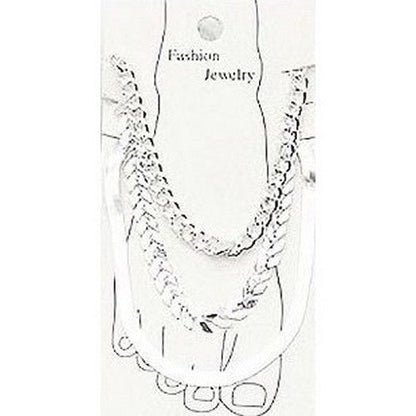 Chain Anklet Triple Pack in Silver