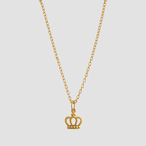 Stainless Steel Crown Pendant Anklet in Gold