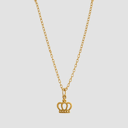Stainless Steel Crown Pendant Anklet in Gold