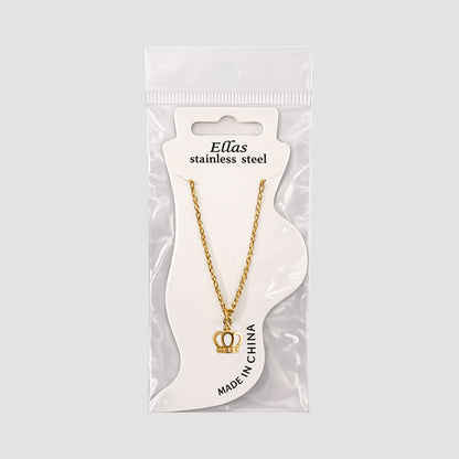 Stainless Steel Crown Pendant Anklet in Gold
