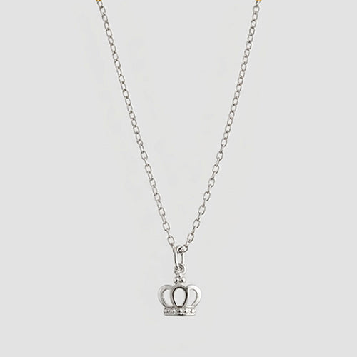 Stainless Steel Crown Pendant Anklet in Silver
