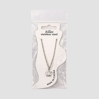 Stainless Steel Crown Pendant Anklet in Silver