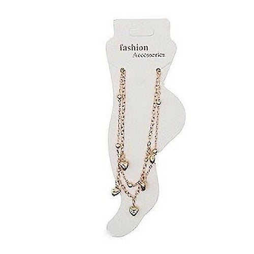 Heart Chain Anklet in Gold