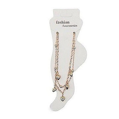 Heart Chain Anklet in Gold