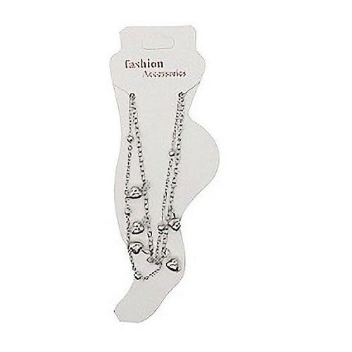 Heart Chain Anklet in Silver
