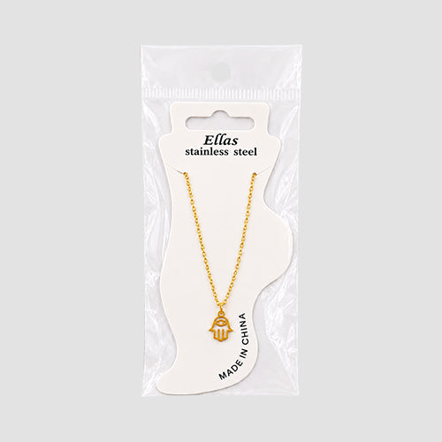Stainless Steel Hindu Hand Pendant Anklet in Gold
