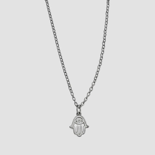 Stainless Steel Hindu Hand Pendant Anklet in Silver