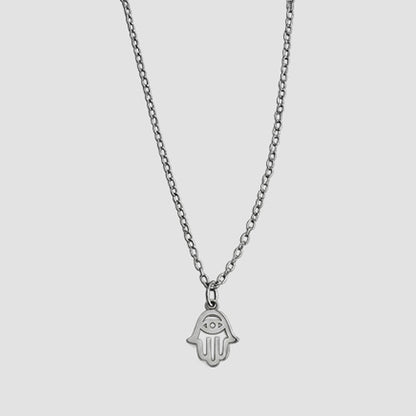 Stainless Steel Hindu Hand Pendant Anklet in Silver