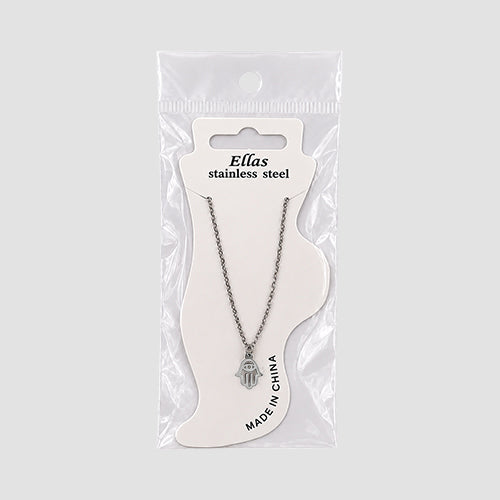 Stainless Steel Hindu Hand Pendant Anklet in Silver
