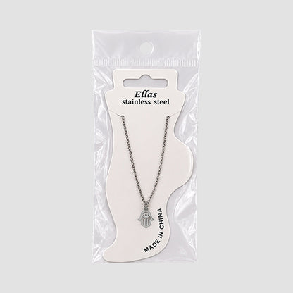 Stainless Steel Hindu Hand Pendant Anklet in Silver