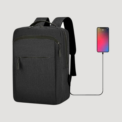 Backpack with Integrated Charging Cable in Black