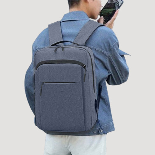 Backpack with Integrated Charging Cable in Blue