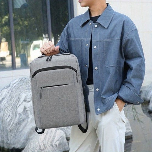 Backpack with Integrated Charging Cable in Grey
