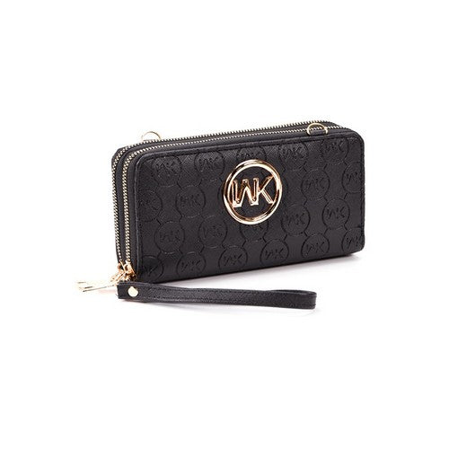 [VAT-FREE SHOPPING]MK Double Zip Wallet in Black