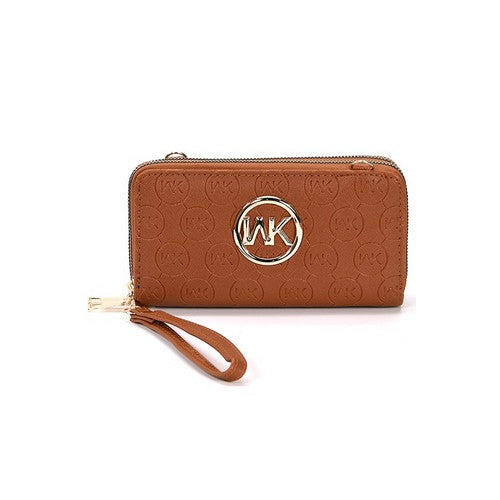 MK Double Zip Wallet in Dark Khaki