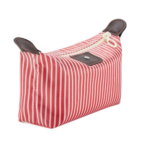 Le Pliage Nylon Cosmetics Bag in Red Stripe